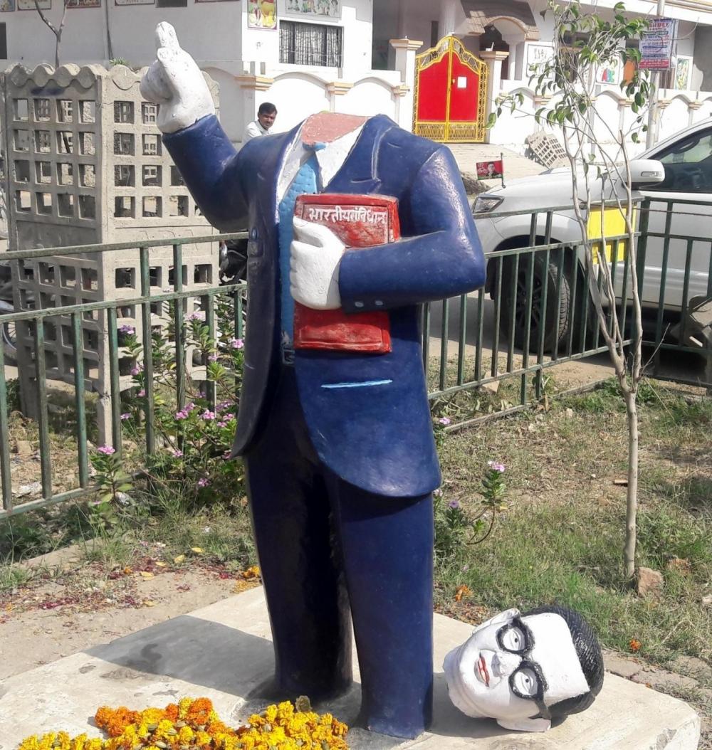 The Weekend Leader - Ambedkar statue vandalised at TN's Salem, highway blocked by protesters