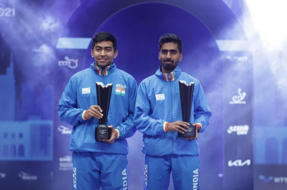 The Weekend Leader - Sathiyan-Harmeet wins doubles title at WTT Contender Tunis