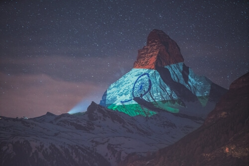 Matterhorn lights up with Indian tricolour  ?