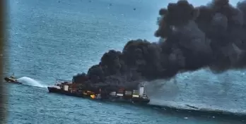 ?Container ship turns into floating inferno off Colombo, ICG on way