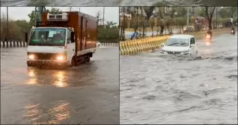 Heavy Rainfall Hits Delhi-NCR, Causes Severe Waterlogging and Traffic Jams