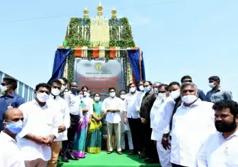 Jagan lays foundation stone for Krishna river flood bank work